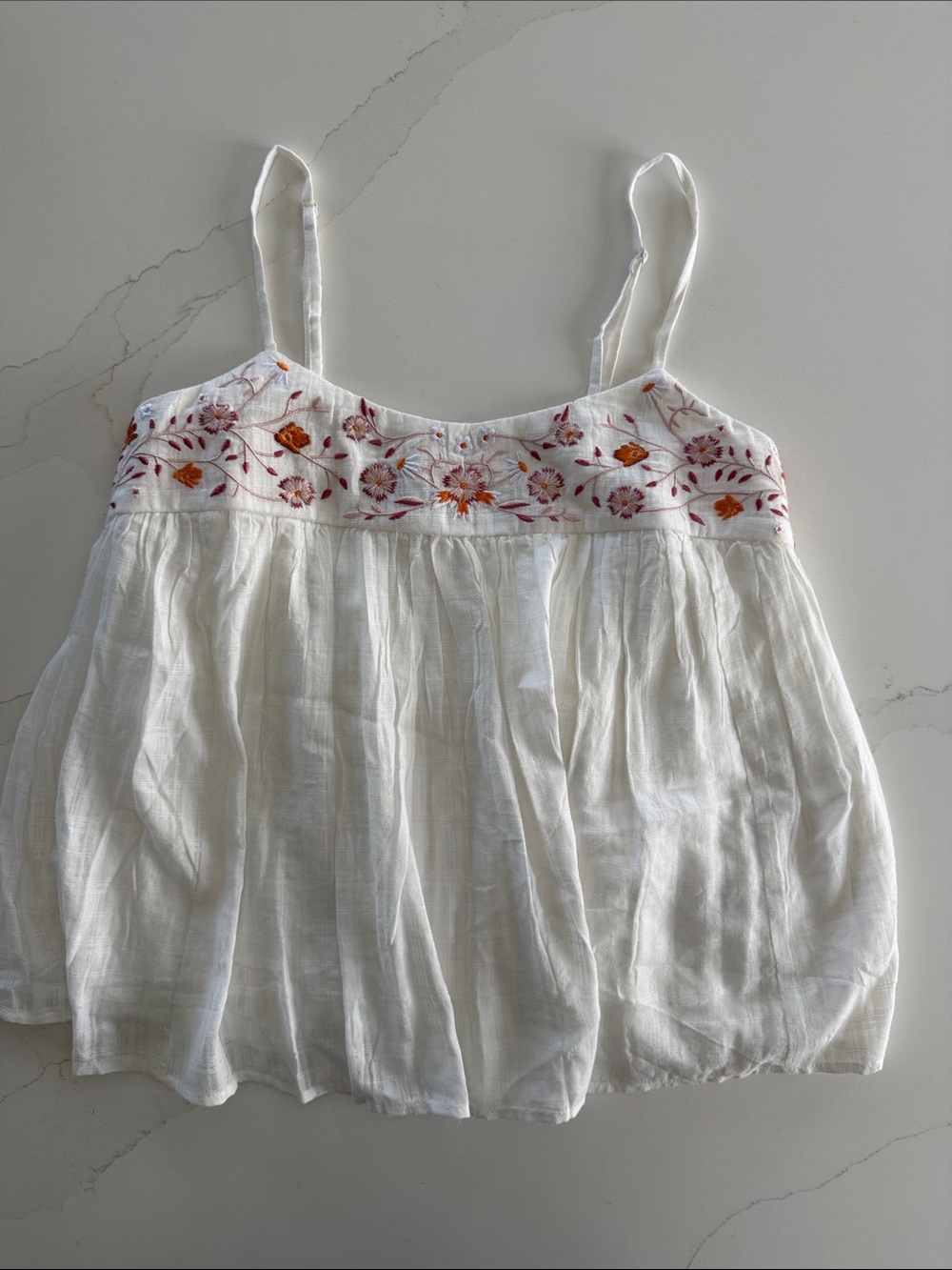 Wishlist Apparel White Embroidered Floral Camisole Tank NWOT
